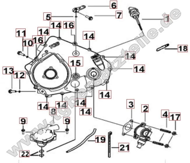 Motorgehäuseabdeckung links 2 Motorgehäuseabdeckung links 2