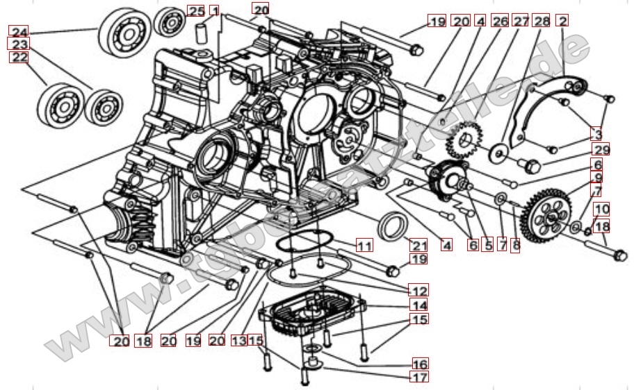 Motorgehäuse rechts