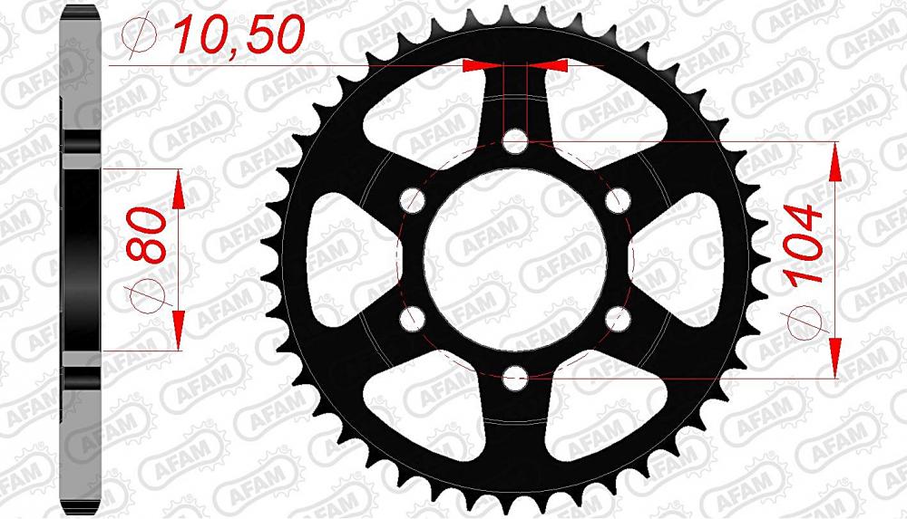 afam_kettenrad_hinten_16610 AFAM Kettensatz Stahl 525 XHR3-G 16x42 - Kawasaki Z1000 2003-06