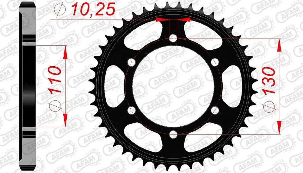 afam_kettenrad_hinten_12813 AFAM Kettensatz Stahl 530 XSR2-G 16x44 - Yamaha FZS 1000 Fazer 2001-06