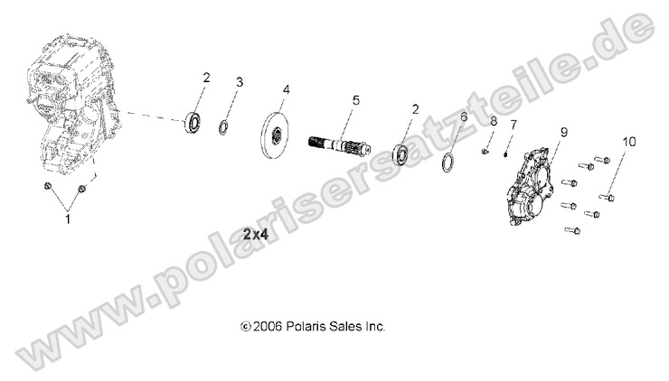 Gearcase, Output Shaft Gearcase, Output Shaft