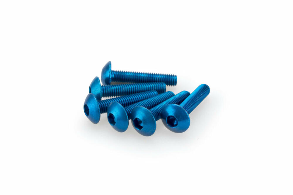 PUIG SCHRAUBEN-KIT (KUPPELFÖRMIG) M5X25MM. BLAU - 0610A