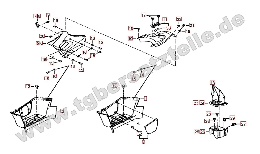 Fußstützen und Tankabdeckung Fußstützen und Tankabdeckung