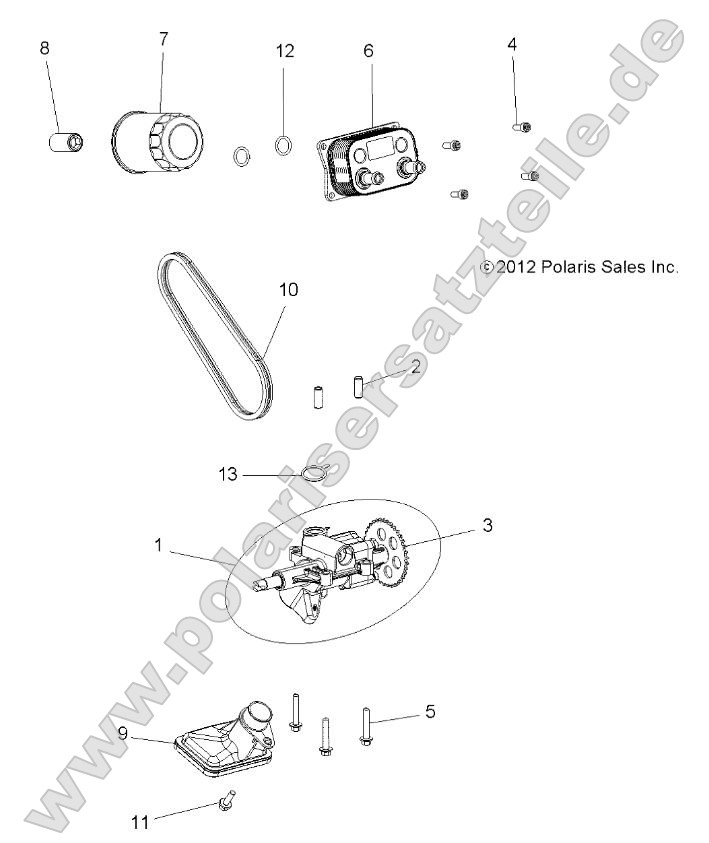 Engine, Oil Pump and Oil Cooler
