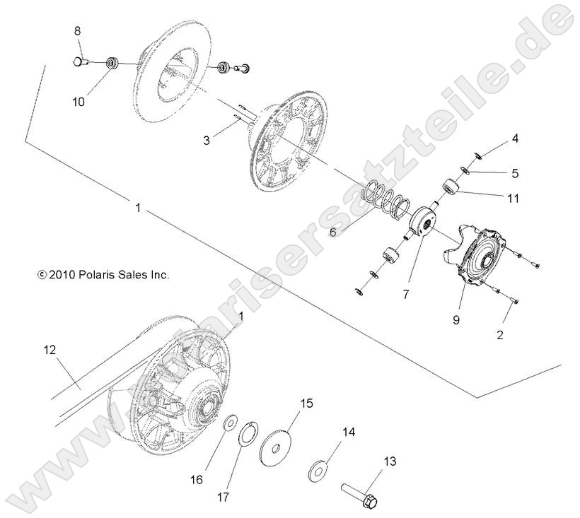DRIVE TRAIN, SECONDARY CLUTCH DRIVE TRAIN, SECONDARY CLUTCH