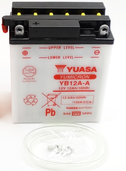Yuasa YB12A-A Blei-Säure Batterie 12V 12AH - trocken ohne Säure (CB12A-A)
