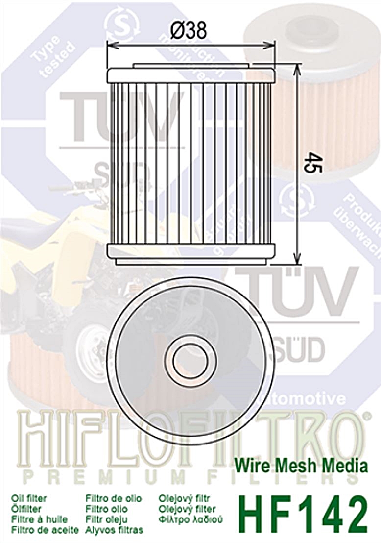 Hiflofiltro filtro de aceite HIFLO hf142 Yamaha YFM 400 Kodiak 1994-99/YFM 400 Big Bear